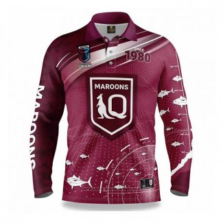 Maillot NRL Queensland Maroons Rugby 2022 Fish Finder