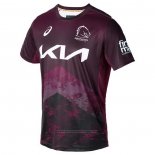 Maillot Brisbane Broncos Rugby 2024 Entrainement Fuchsia