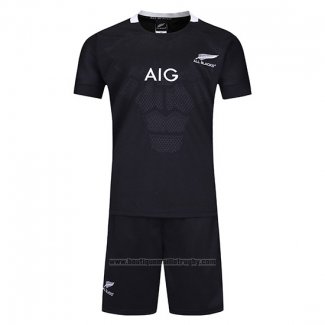 Maillot Enfant Kits Nouvelle-Zelande All Blacks Rugby 2019-2020 Domicile